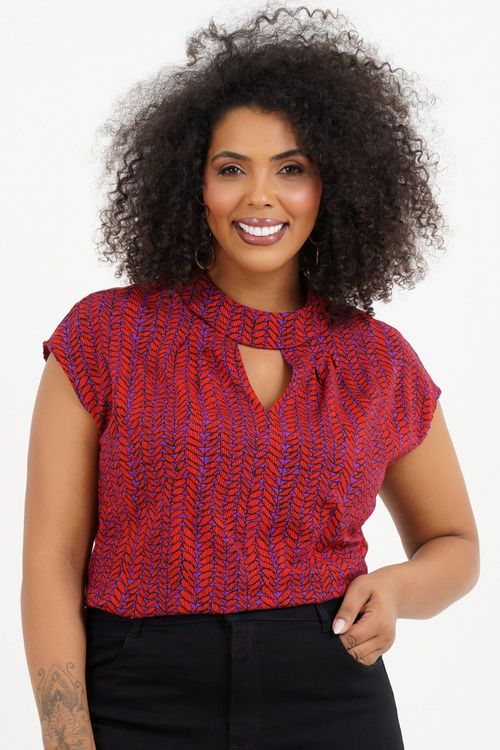 Blusa Plus Size Blenda Manga Curta
