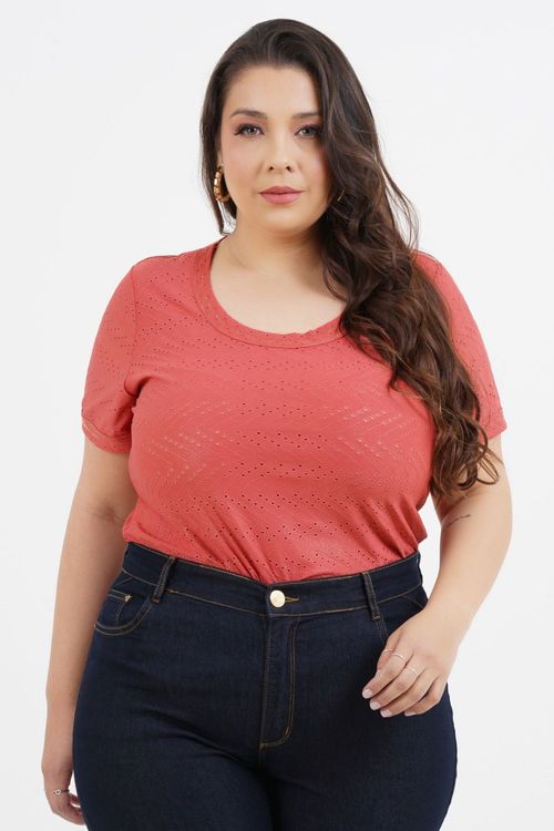Blusa Plus Size Clara Laise Manga Curta