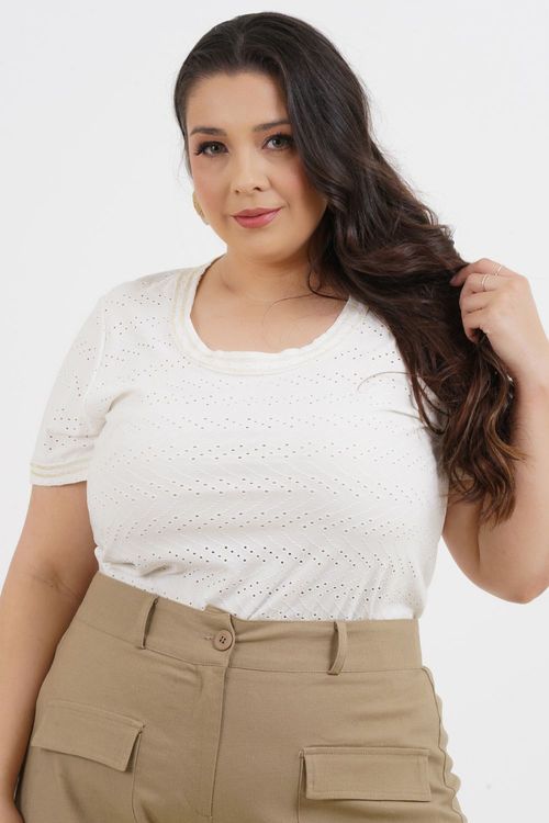 Blusa Plus Size Clara Laise Manga Curta