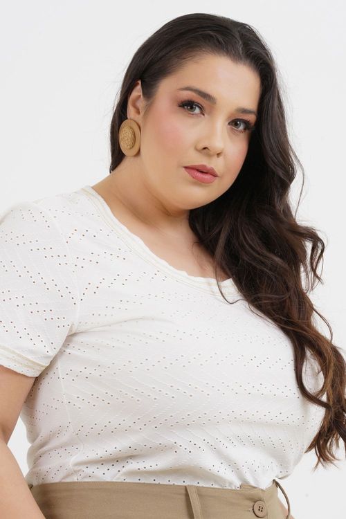 Blusa Plus Size Clara Laise Manga Curta