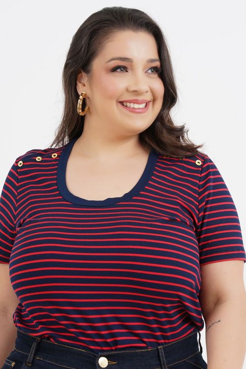 Blusa Plus Size Brigite Manga Curta
