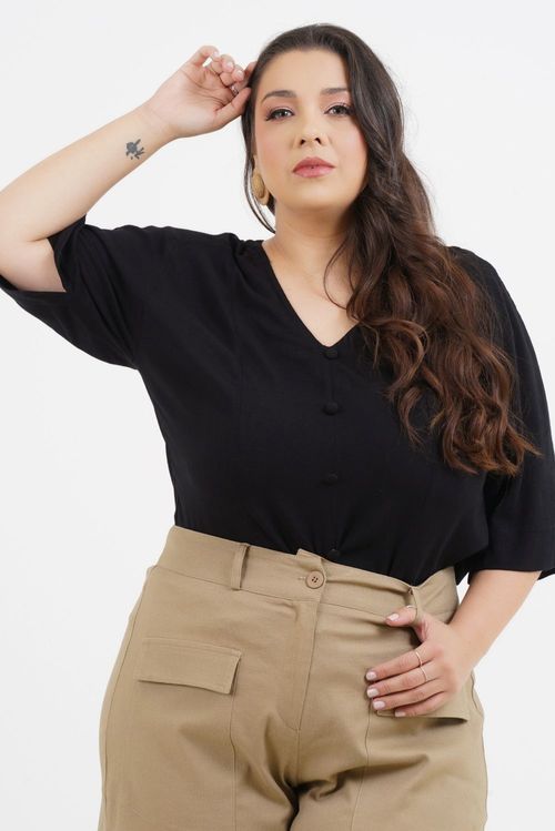Blusa Plus Size Jade Manga Curta