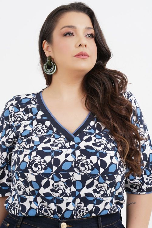Blusa Plus Size Ingrid Manga 3/4