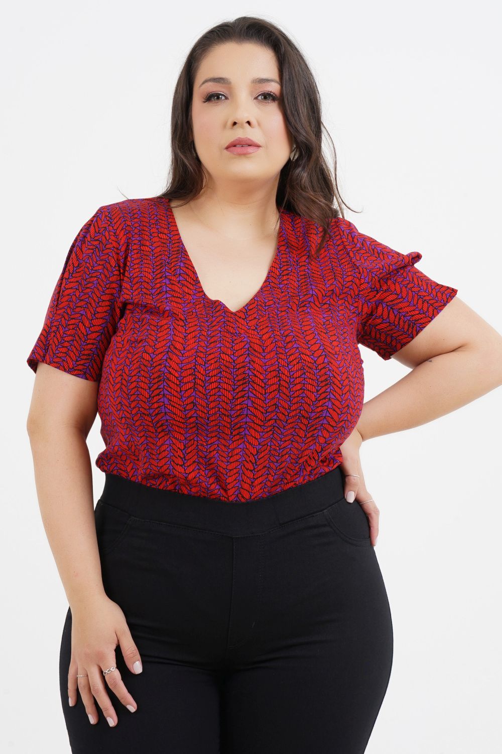 Blusa Plus Size Janaína Manga Curta