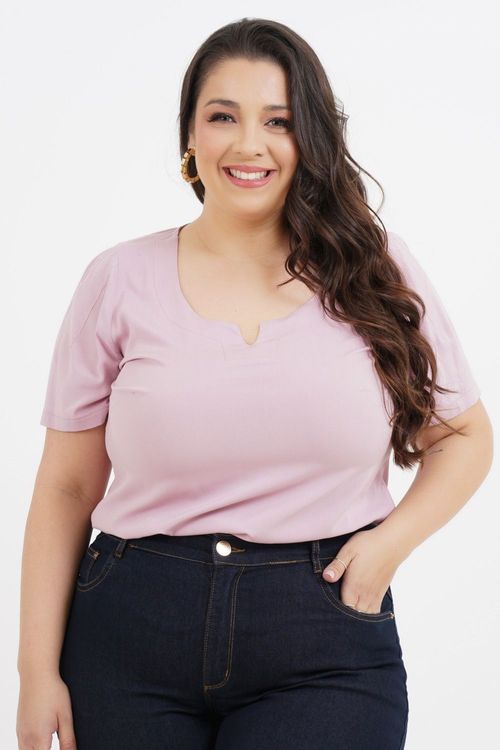 Blusa Plus Size Joyce Manga Curta
