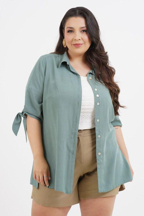 Camisão Plus Size Lavínia Manga 3/4