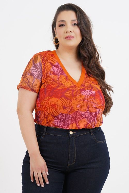 Blusa Plus Size Gláucia Manga Curta