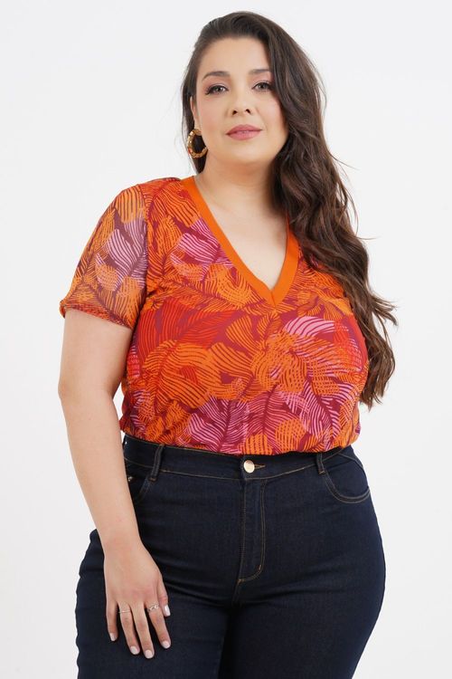 Blusa Plus Size Gláucia Manga Curta - Program Moda