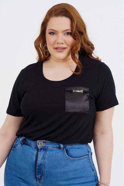 Blusa Plus Size Sarah Manga Curta