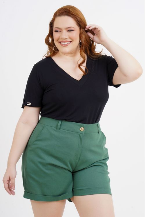 Blusa Plus Size Cinthia Manga Curta