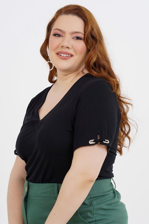 Blusa Plus Size Cinthia Manga Curta