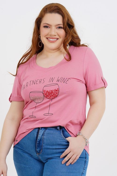 Blusa Plus Size Evelyn Manga Curta