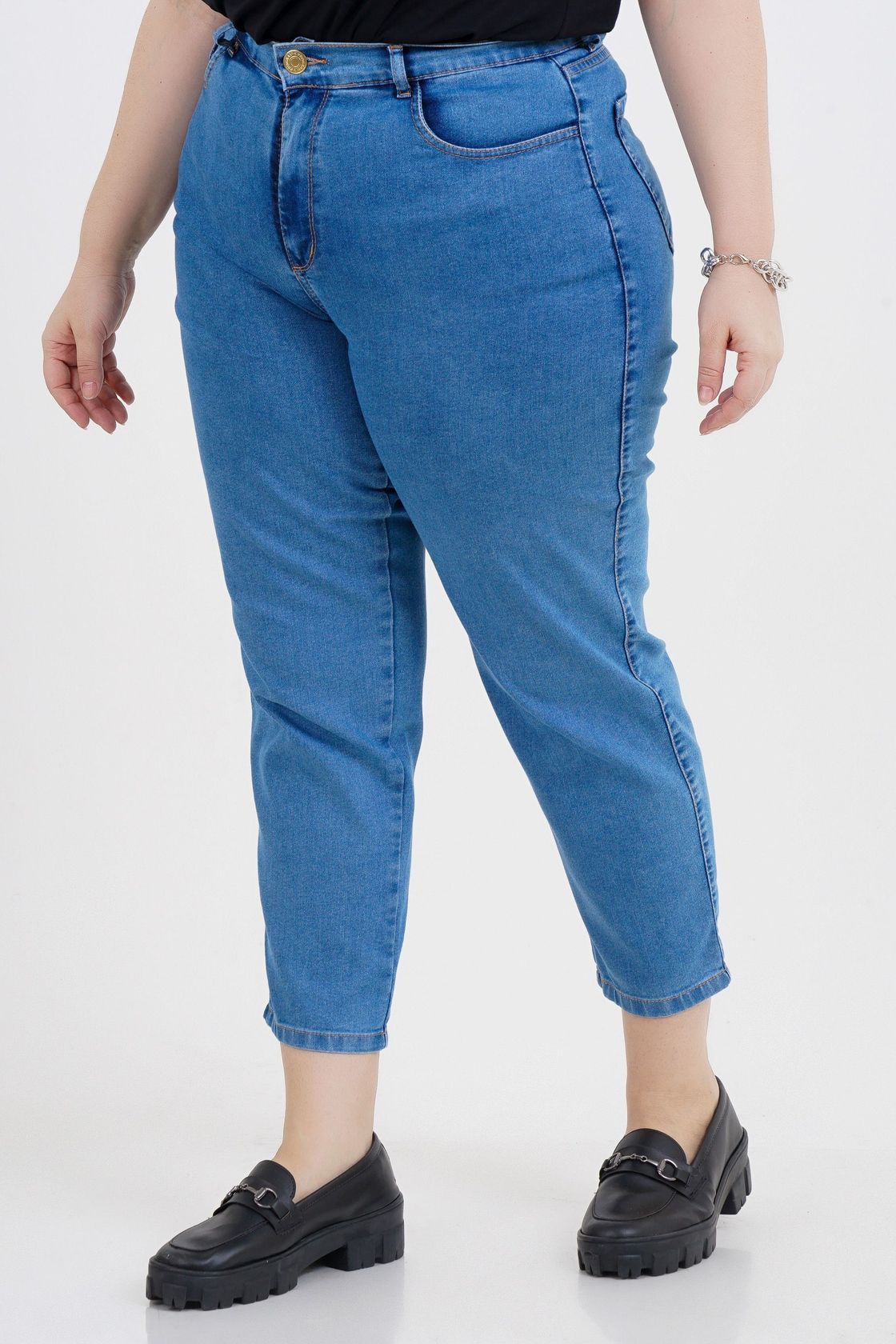 Calça mom Jeans Feminina-Calça Jeans Feminina-Calça Jeans mom