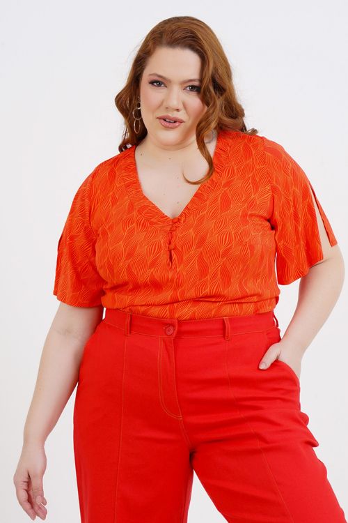 Blusa Plus Size Estela Manga Curta