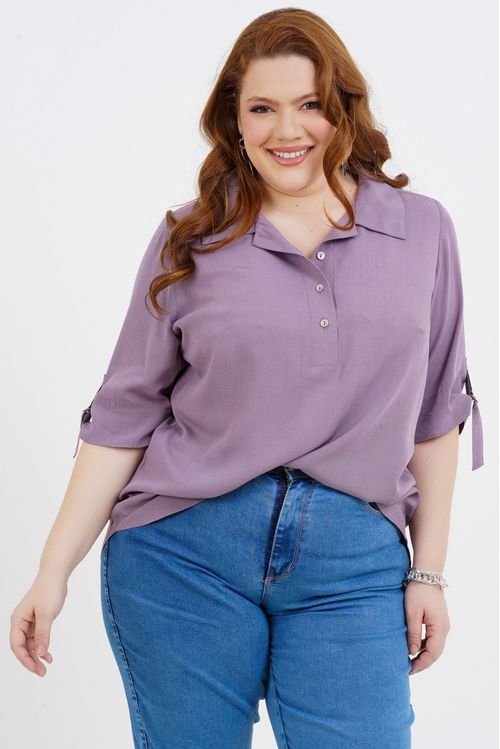 Camisão Plus Size Manuela Manga 3/4