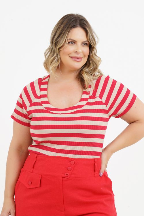 Blusa Plus Size Eleonora Manga Curta