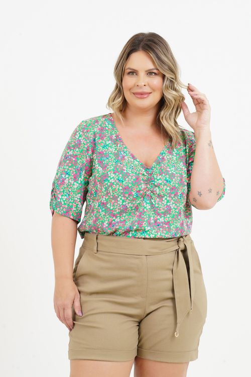 Blusa Plus Size Ayla Manga 3/4