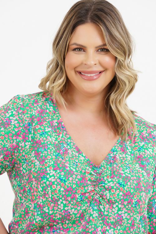 Blusa Plus Size Ayla Manga 3/4