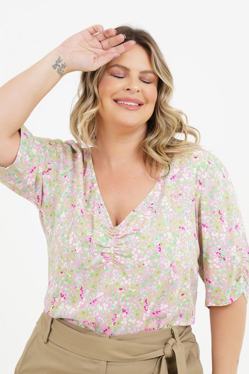 Blusa Plus Size Ayla Manga 3/4