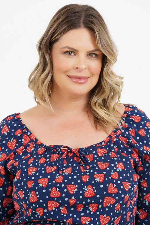 Blusa Plus Size Isabel Manga 3/4