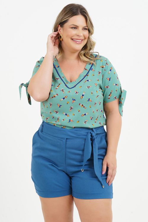 Blusa Plus Size Nivea Manga Curta