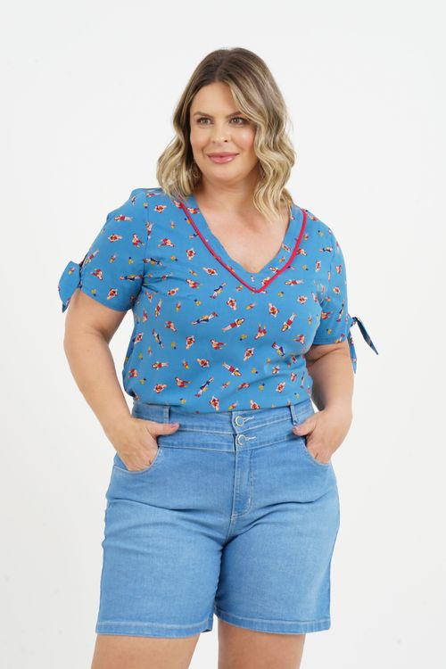 Blusa Plus Size Nivea Manga Curta