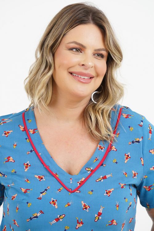 Blusa Plus Size Nivea Manga Curta