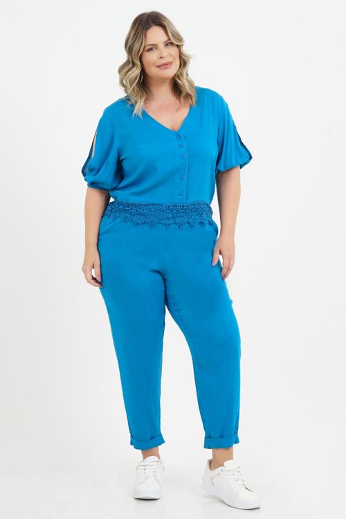Blusa Cropped Plus Size Hellen Manga 3/4
