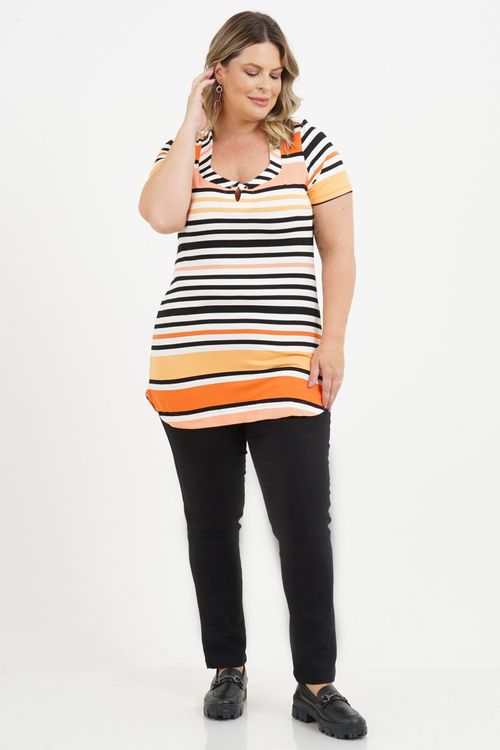 Blusa Plus Size Violeta Manga Curta