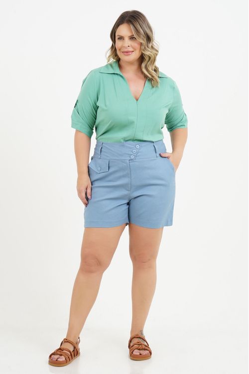 Camisa Plus Size Tânia Manga 3/4