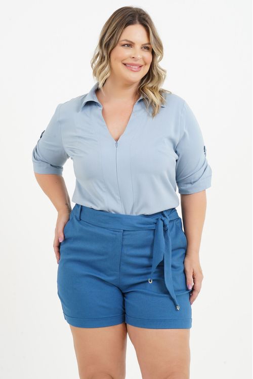 Camisa Plus Size Tânia Manga 3/4