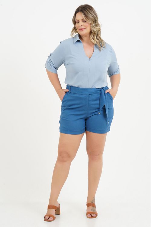 Camisa Plus Size Tânia Manga 3/4