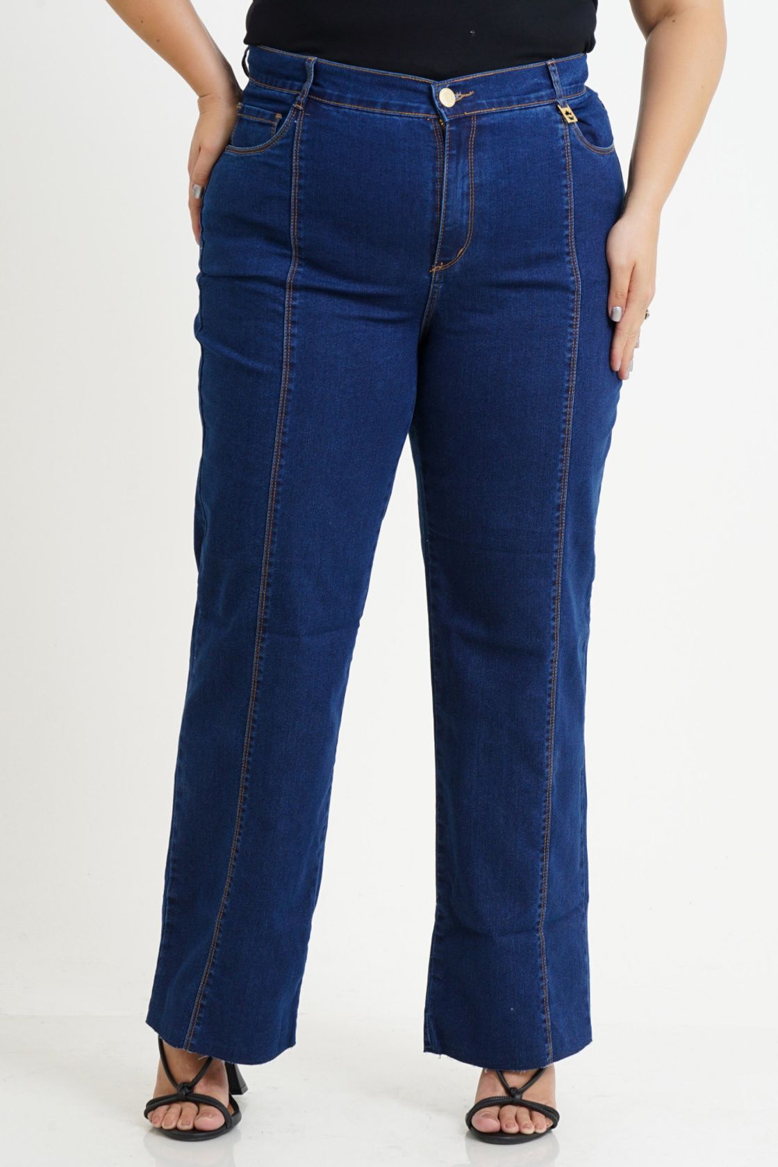 Calça Reta Plus Size Ivete Jeans - Program Moda