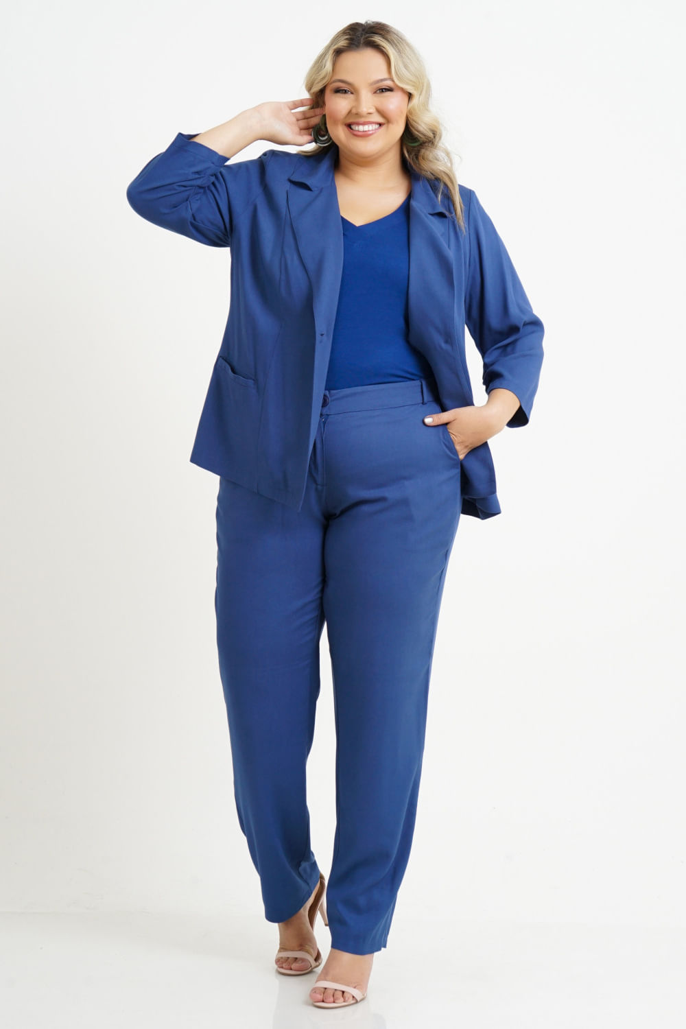 Blazer Plus Size Lívia Manga 3/4