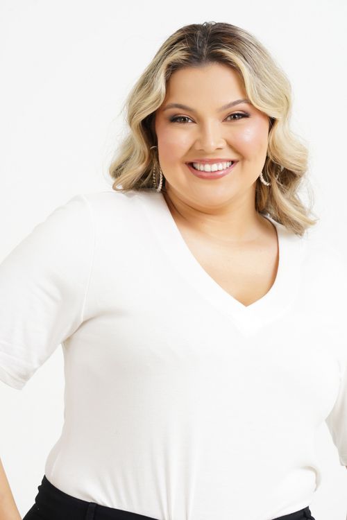Blusa Plus Size Virgínia Manga 3/4