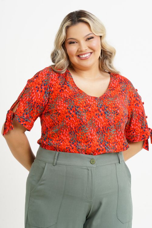Blusa Plus Size Branca Manga Curta