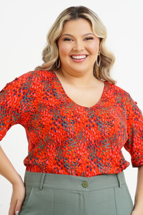 Blusa Plus Size Branca Manga Curta