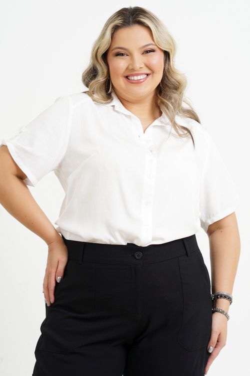 Camisão Plus Size Vanusa Manga Curta