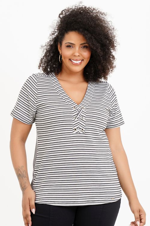 Blusa Plus Size Tiffany Manga Curta