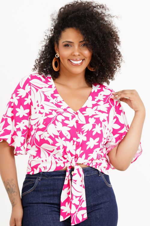 Blusa Cropped Plus Size Harumi Manga 3/4