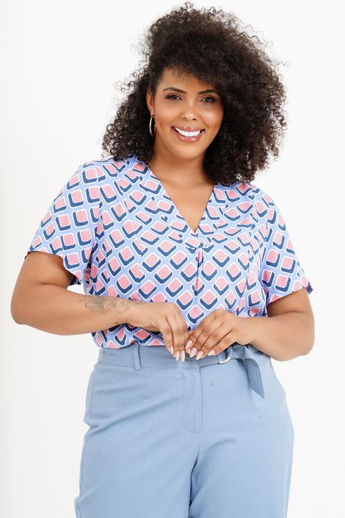 Blusa Plus Size Dora Manga Curta