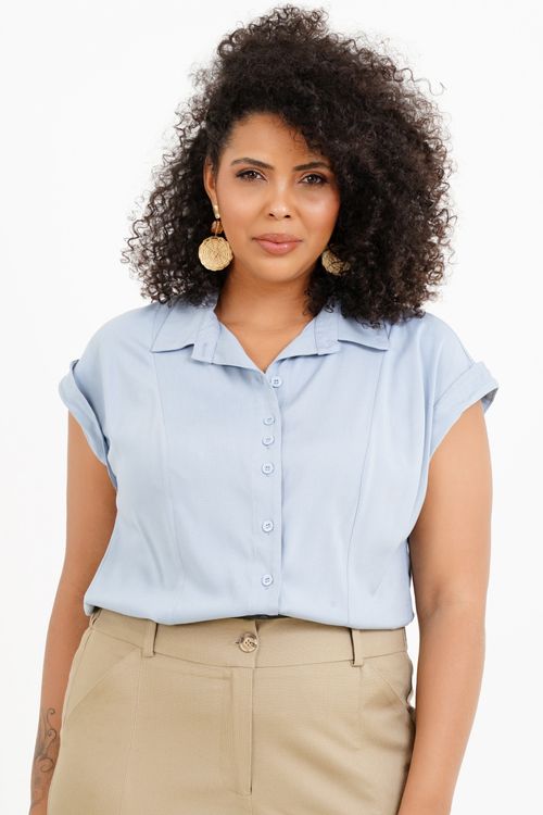 Blusa Plus Size Janete Manga Curta