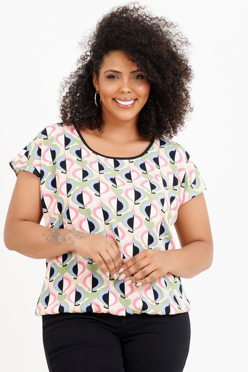 Blusa Plus Size Sasha Manga Curta