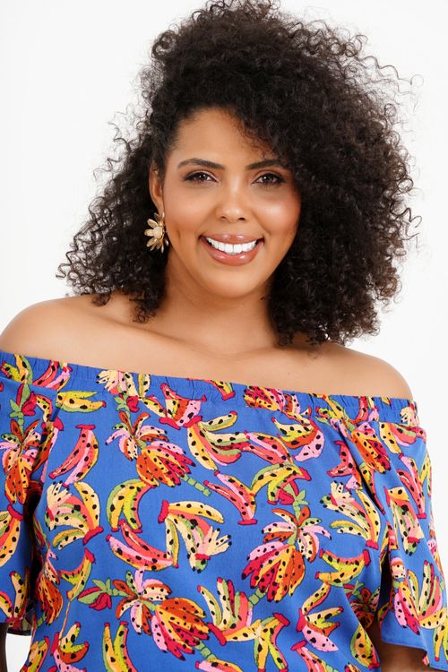 Blusa Plus Size Luciana Manga 3/4