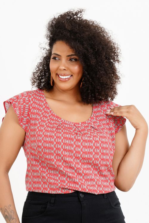 Blusa Plus Size Florinda Manga Curta