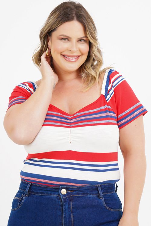 Blusa Plus Size Dilma Manga Curta