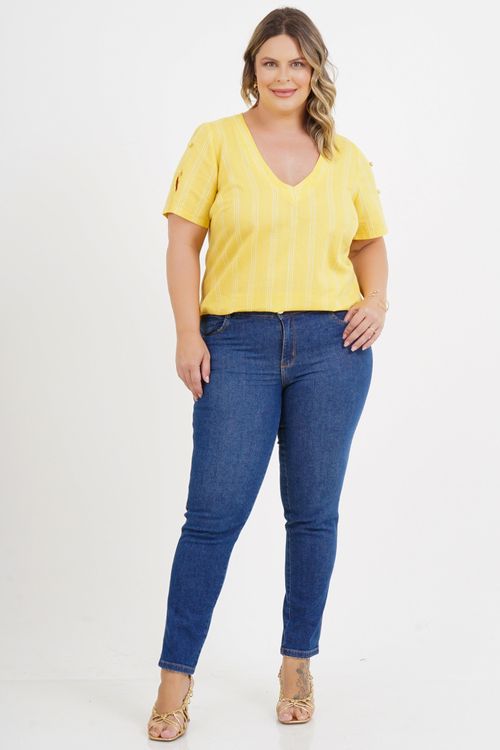 Blusa Plus Size Hilda Manga Curta