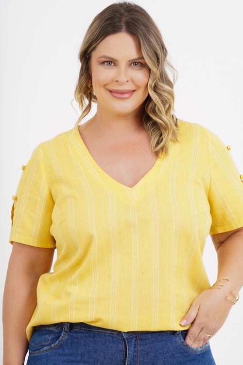 Blusa Plus Size Hilda Manga Curta