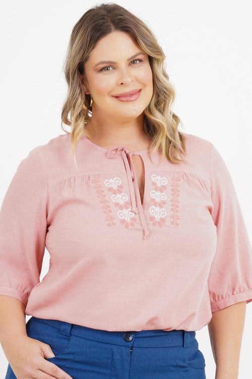 Blusa Plus Size Melina Manga 3/4