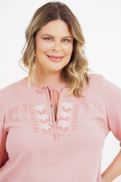 Blusa Plus Size Melina Manga 3/4